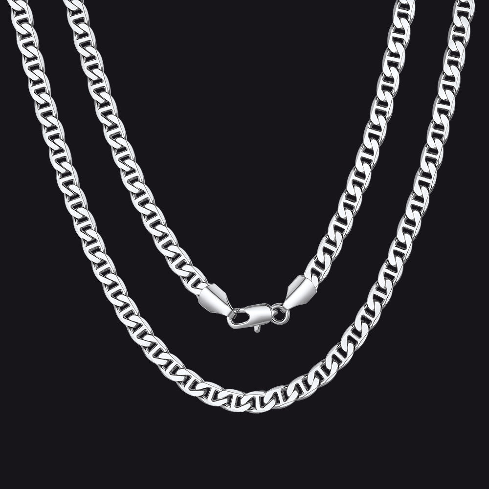 5MM Anchor Marine Chain Link Necklace for Men - FaithHeart Jewelry