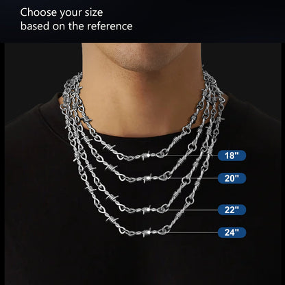 Gothic Barb Wire Cuban Chain Thorn Halskette für Männer und Frauen