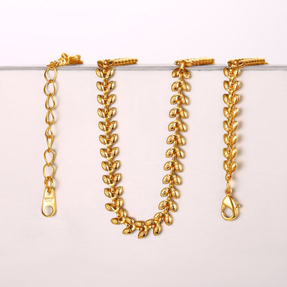 Flash Sale 14 inches Wheat Leaf Chain Choker Necklace