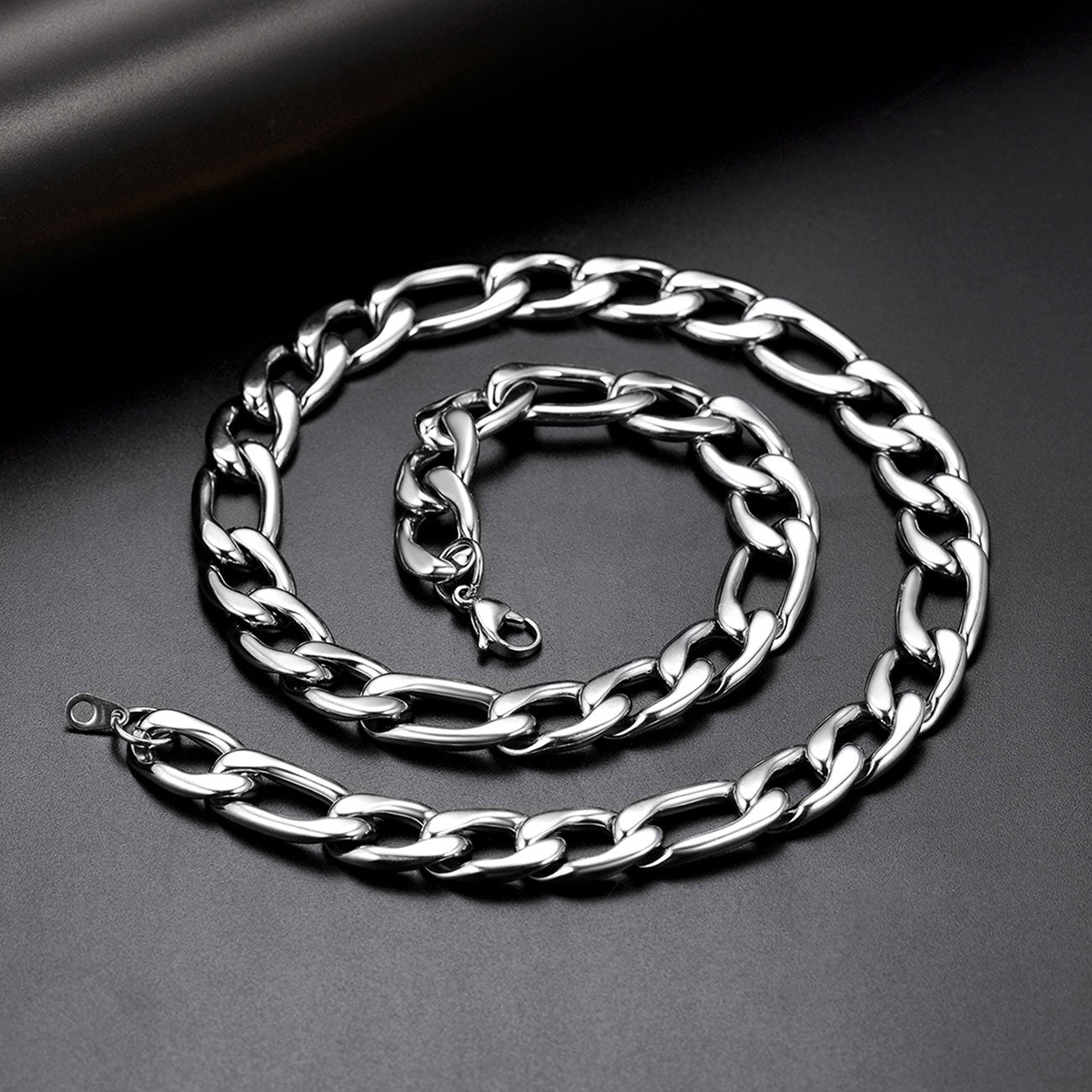 12mm Figaro Chain Necklace for Men for Men