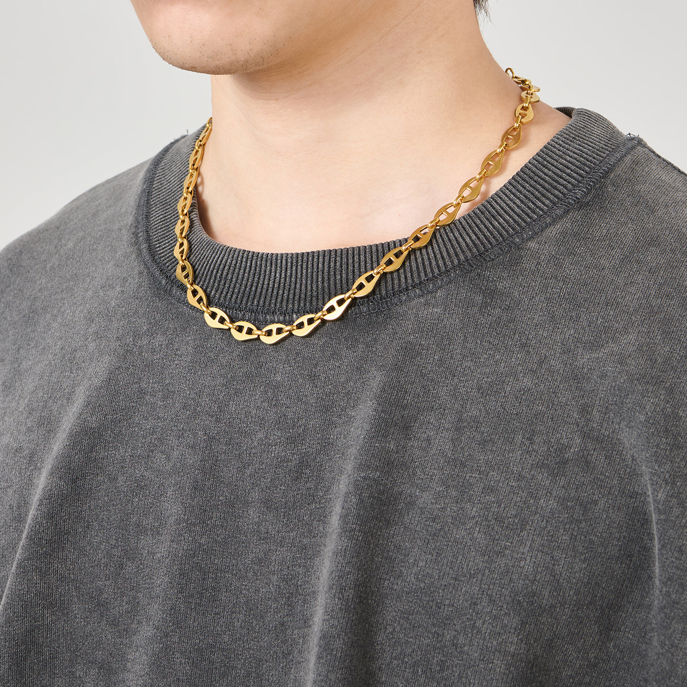 7.5MM Anchor Chain Link Choker Necklace for Men - FaithHeart Jewelry