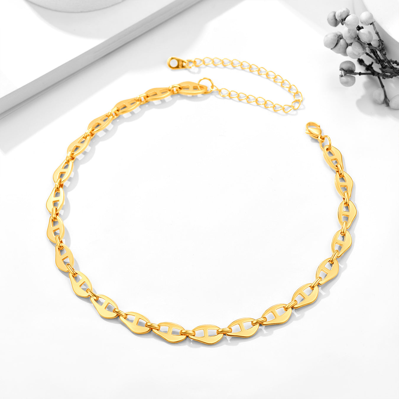 7.5MM Anchor Chain Link Choker Necklace for Men - FaithHeart Jewelry