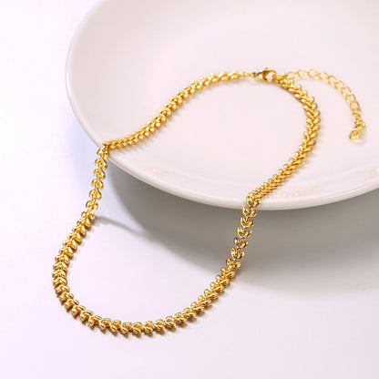 Flash Sale 14 inches Wheat Leaf Chain Choker Necklace