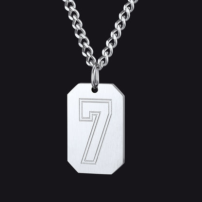  Custom Baseball Jersey Number Dog Tag Necklace for Sport Boys