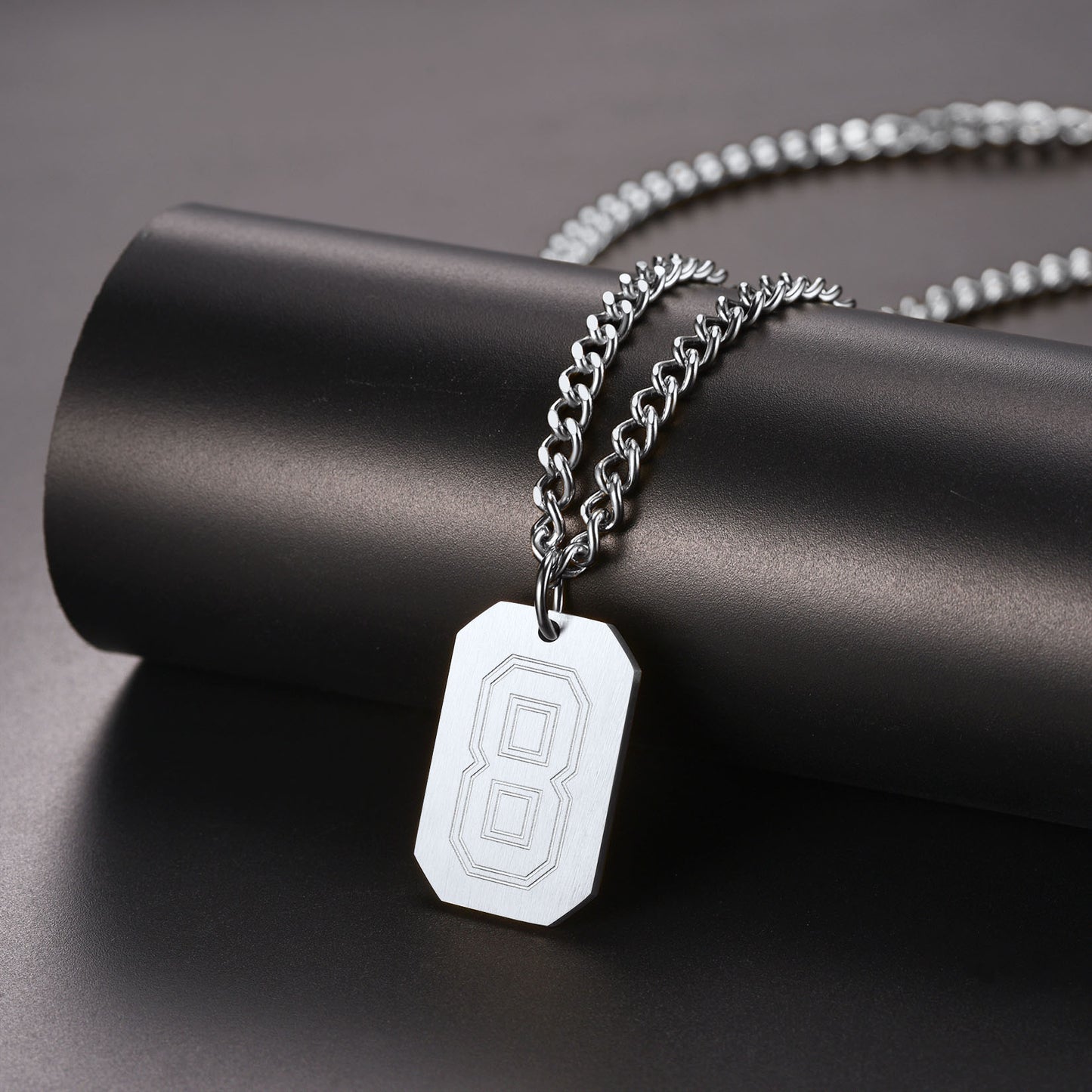  Custom Baseball Jersey Number Dog Tag Necklace for Sport Boys