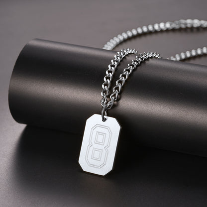  Custom Baseball Jersey Number Dog Tag Necklace for Sport Boys