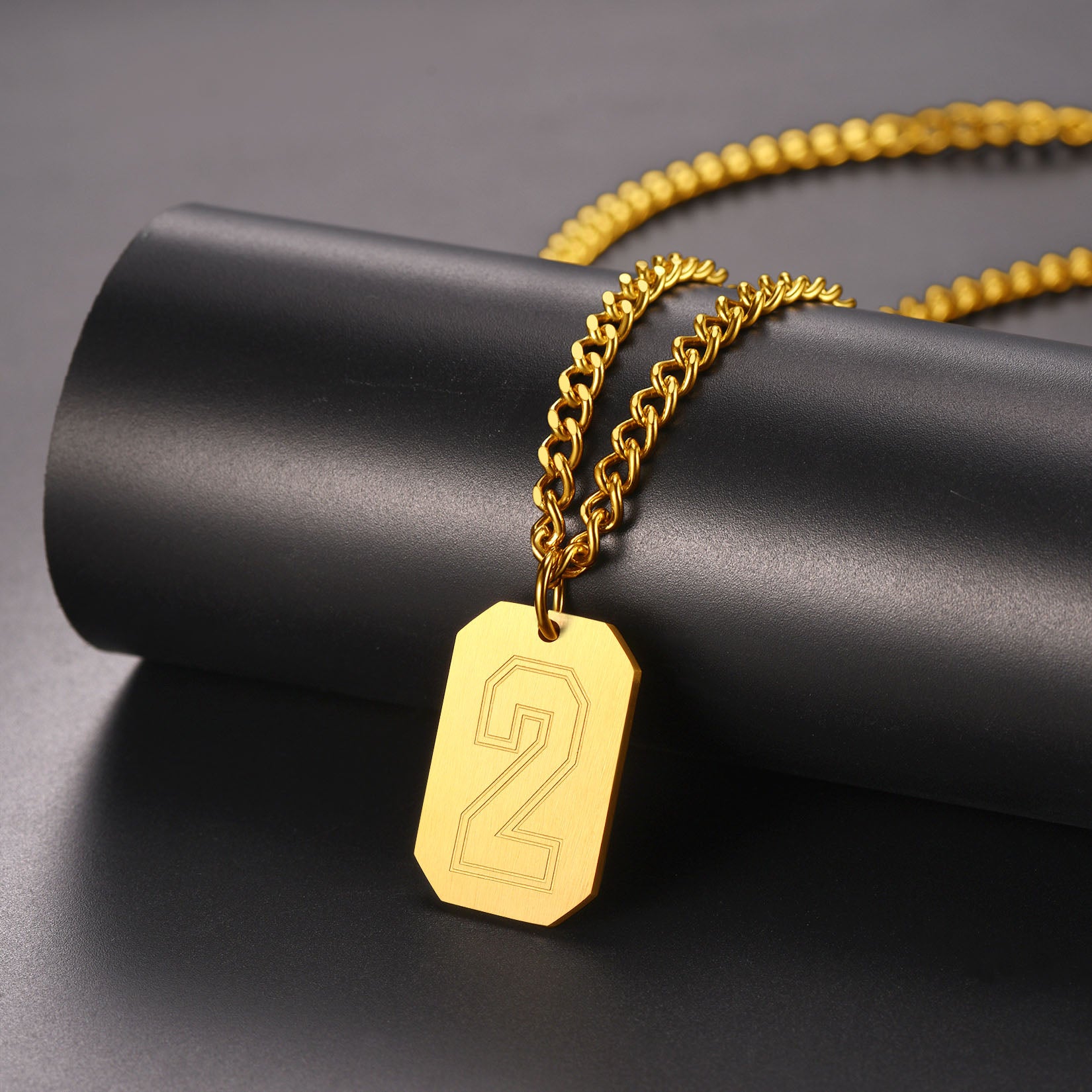  Custom Baseball Jersey Number Dog Tag Necklace for Sport Boys