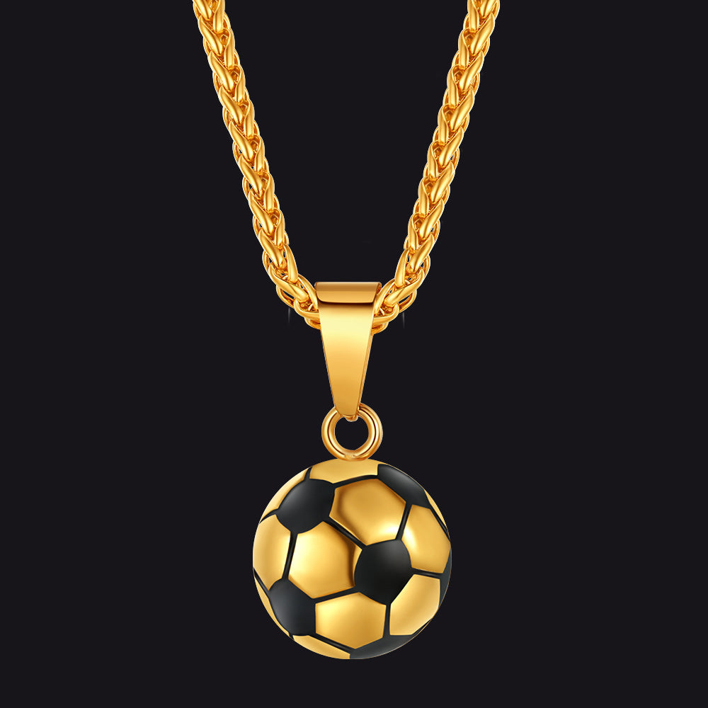 Soccer Football Necklace Sports Pendants for Men Ball Fans
