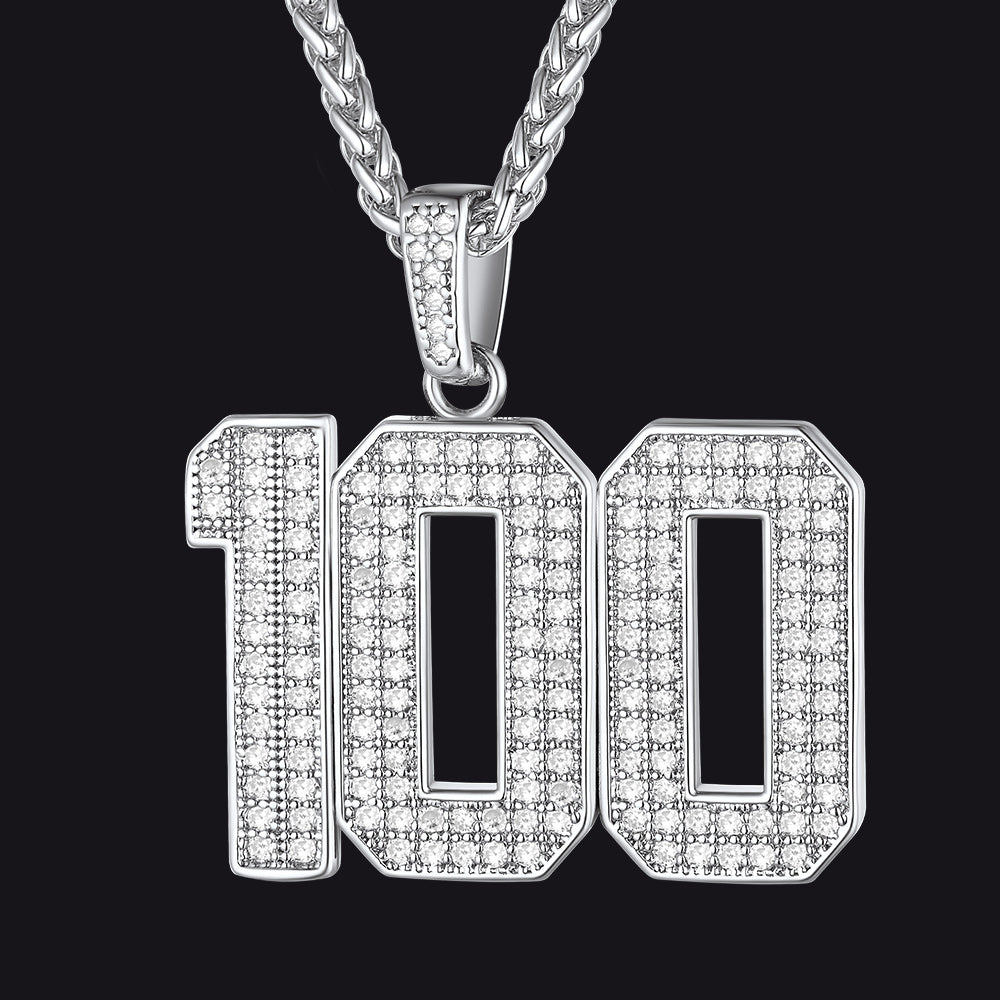 Custom Jersey Number Necklace with CZ for Men FaithHeart Jewelry