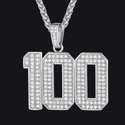 Custom Jersey Number Necklace with CZ for Men FaithHeart Jewelry