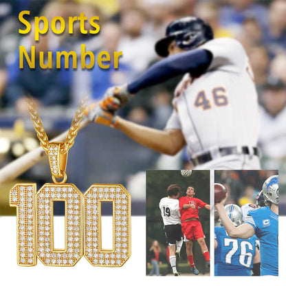 Custom Jersey Sport Number Necklace with CZ for Men FaithHeart Jewelry