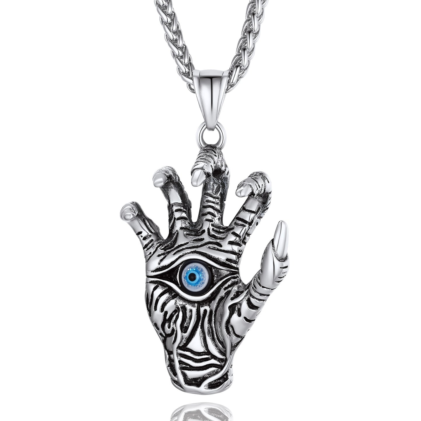 Dragon Claw Blue Evil Eye Pendant Necklace