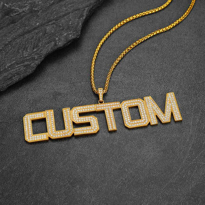 FaithHeart Bling Personalized Name Necklaces Cubic Zirconia Gold Plated Hip Hop Jewelry FaithHeart