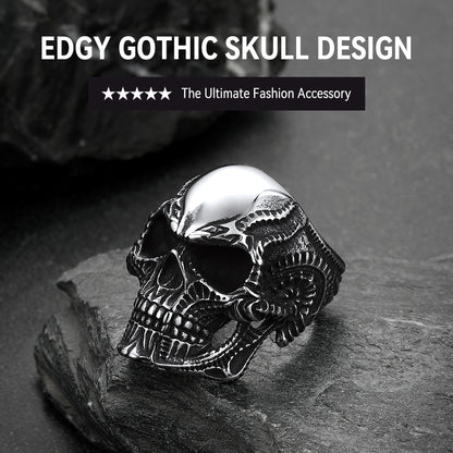 FaithHeart Gothic Skull Stainless Steel Ring FaithHeart