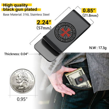 Knights Templar Cross Money Clip Credit Card Holder