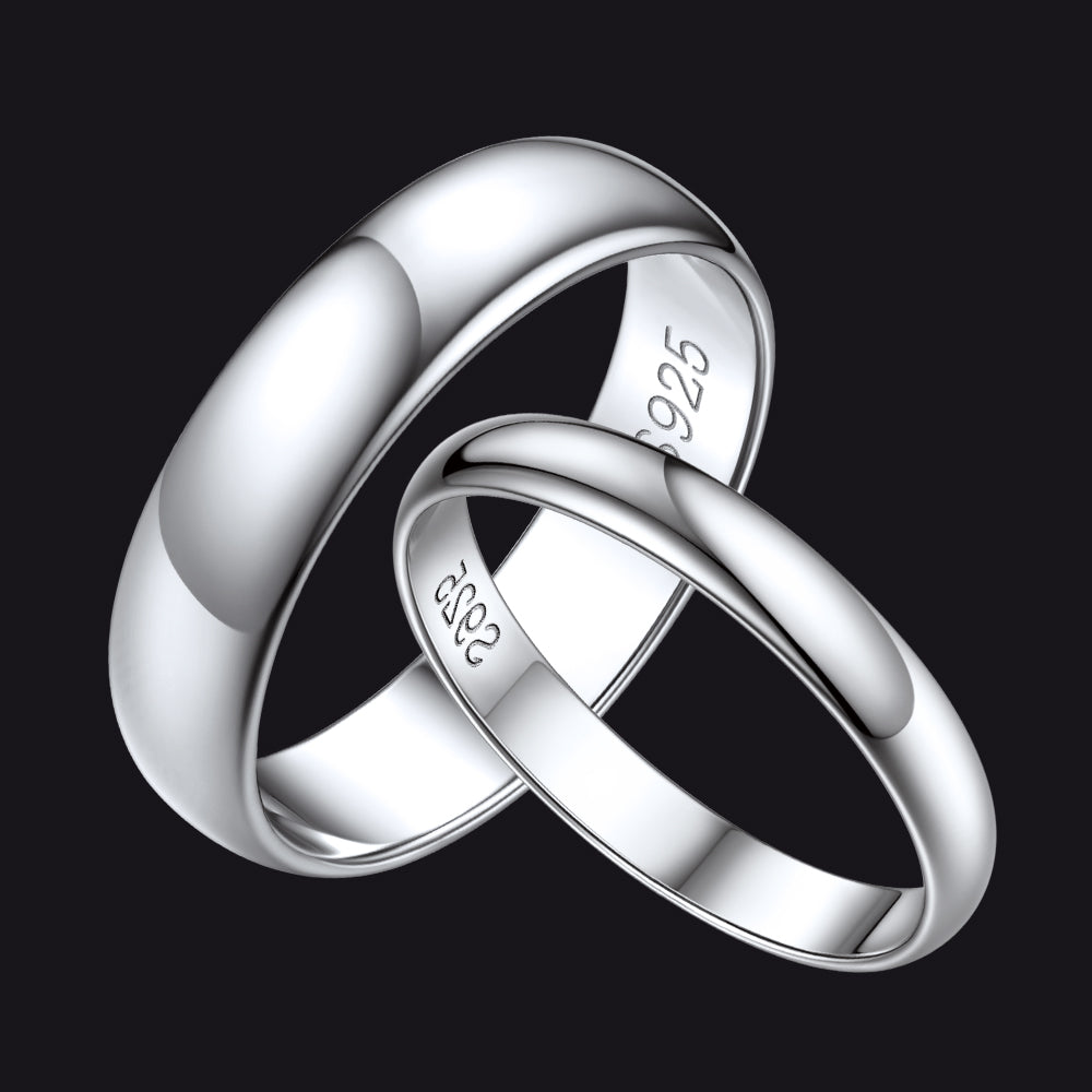 Sterling Silver Minimalist Band Ring for Couple Men Women