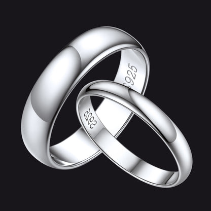Sterling Silver Minimalist Band Ring for Couple Men Women