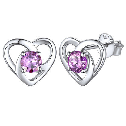 Sterling Silver Celtic Knot Birthstone Stud Earrings Birthday Gifts