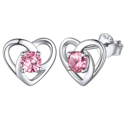 Sterling Silver Celtic Knot Birthstone Stud Earrings Birthday Gifts
