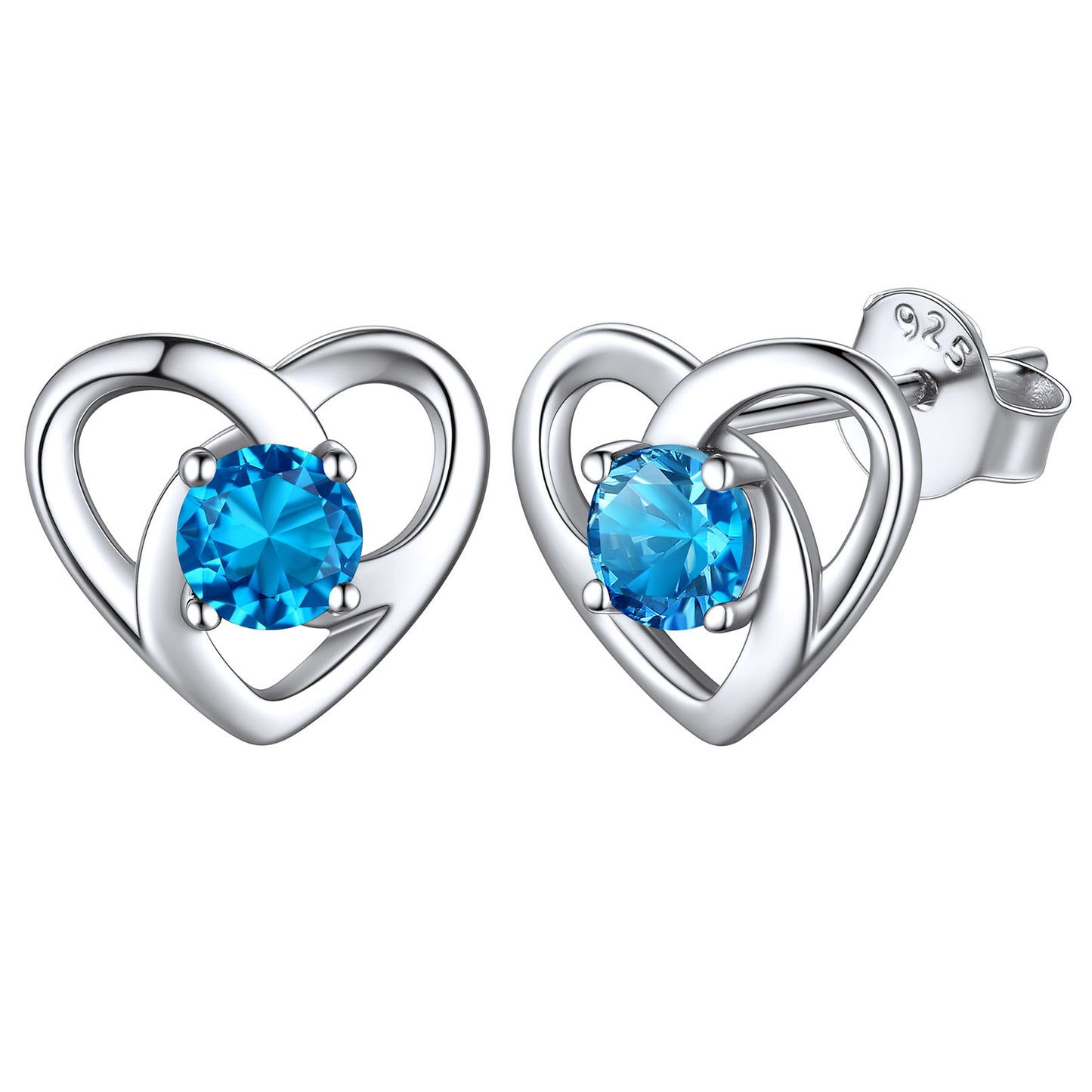 Sterling Silver Celtic Knot Birthstone Stud Earrings Birthday Gifts