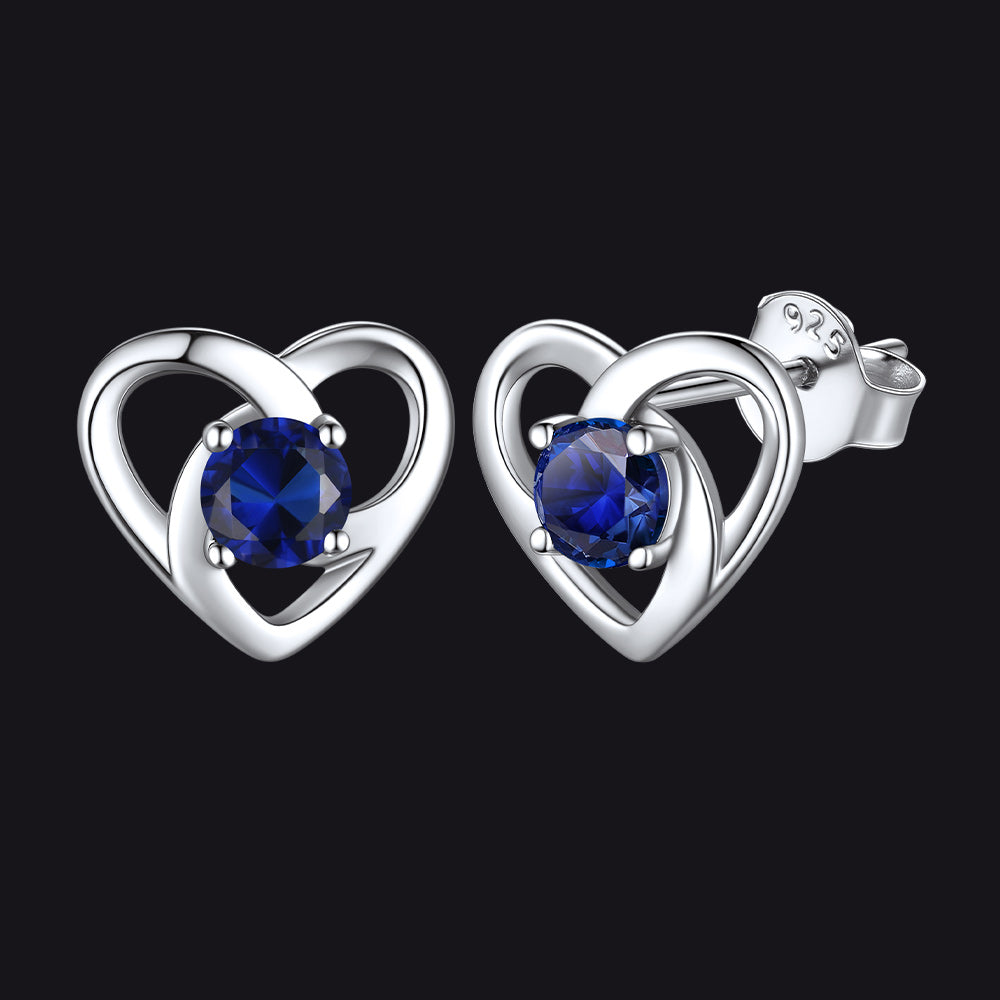 Sterling Celtic Knot Birthstone Stud Earrings Birthday Gifts