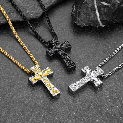 Celtic Knot Cross Urn Cremation Pendant Necklace