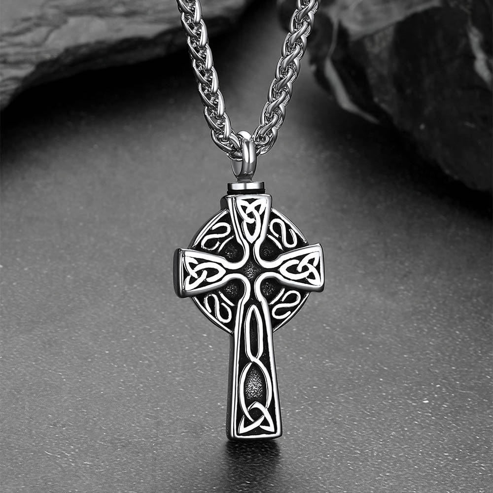 Celtic Knot Cross Urn Necklace for Ashes Cremation Jewelry