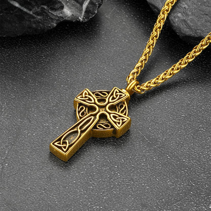 Celtic Knot Cross Urn Necklace for Ashes Cremation Jewelry