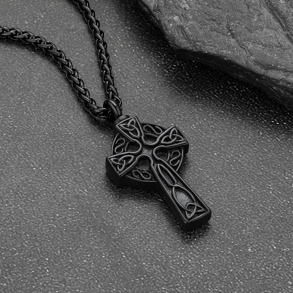 Celtic Knot Cross Urn Necklace for Ashes Cremation Jewelry