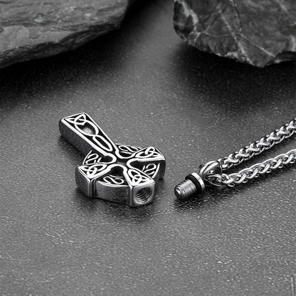 Celtic Knot Cross Urn Necklace for Ashes Cremation Jewelry