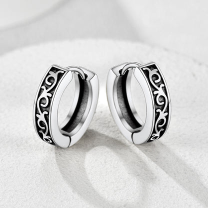 Stainless Steel Celtic Knot Huggie Hoop Earrings for Men