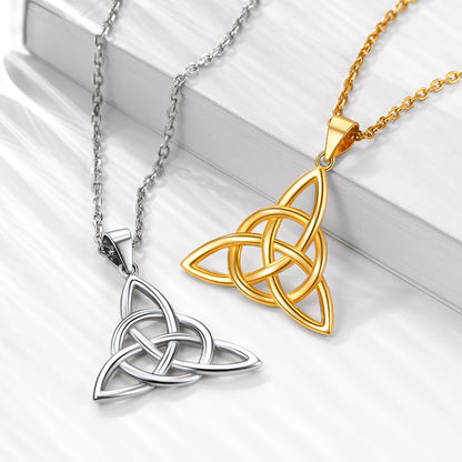 Sterling Silver Irish Celtic Trinity Knot Necklace for Women