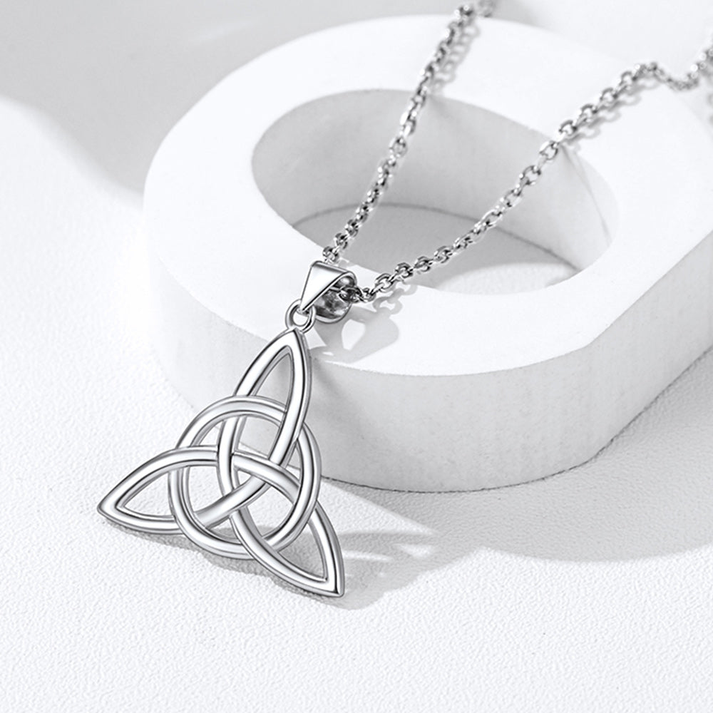 Sterling Silver Irish Celtic Trinity Knot Necklace for Women