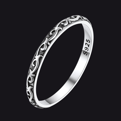 925 Sterling Silver Band Ring for Women Celtic Knot Vintage Ring Jewellery