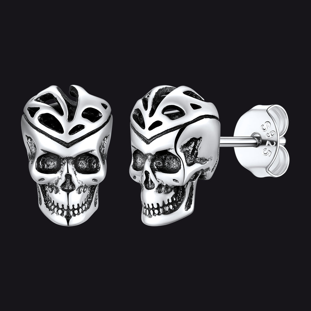 Gothic Celtic Knot Skull Stud Earrings
