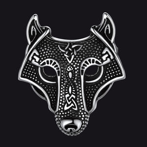 Viking Celtic Knot Wolf Brooch Pin Gifts for Men