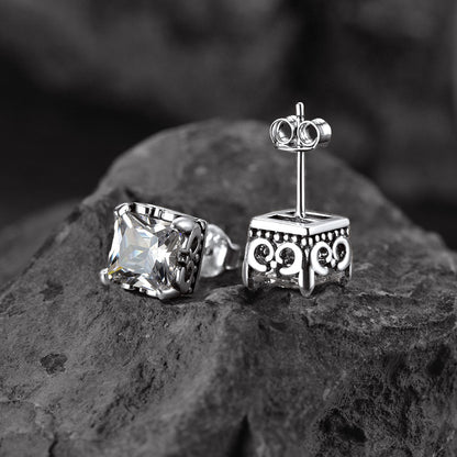 Celtic Cubic Zirconia Stud Earrings for Men Women