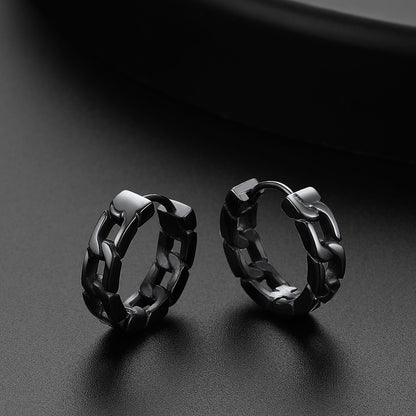 Chunky Chain Hoop Earrings For Men