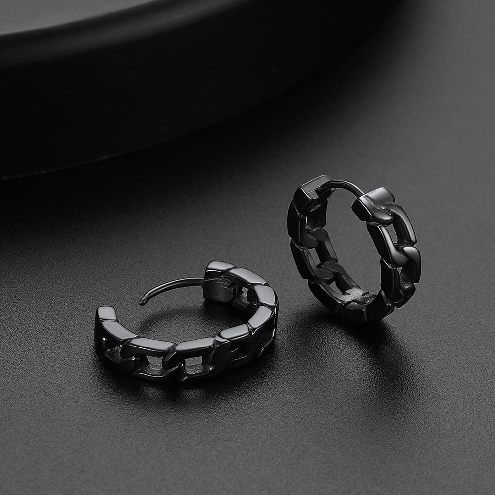 Chunky Chain Hoop Earrings For Men