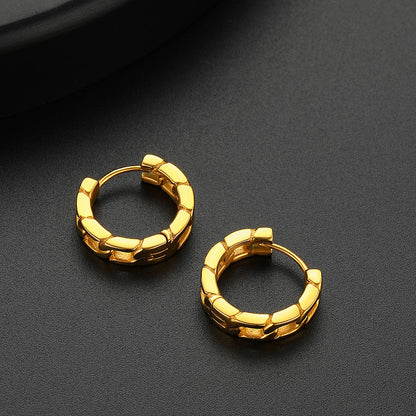 Chunky Chain Hoop Earrings For Men