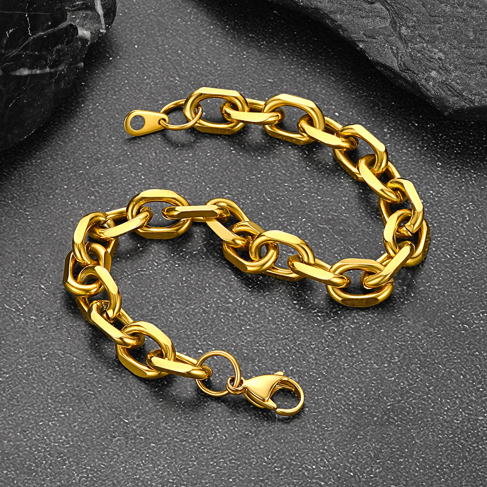 Cuban Chain Link Bracelet for Men Women 7mm/9mm/12mm Width