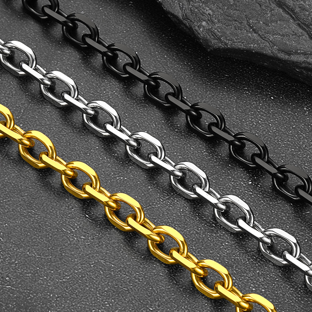 Cuban Chain Link Bracelet for Men Women 7mm/9mm/12mm Width