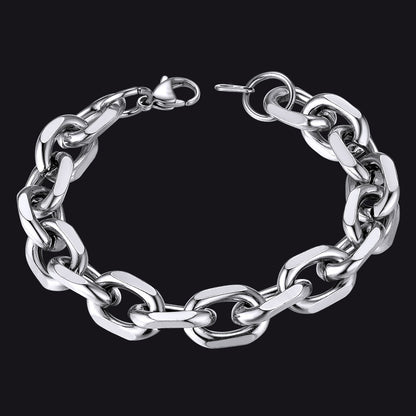 7mm/9mm/12mm Width Caban Chain Link Bracelet for Men Women