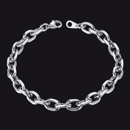 7mm/9mm/12mm Width Caban Chain Link Bracelet for Men Women