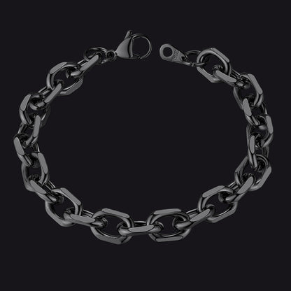 7mm/9mm/12mm Width Caban Chain Link Bracelet for Men Women