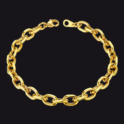 7mm/9mm/12mm Width Caban Chain Link Bracelet for Men Women