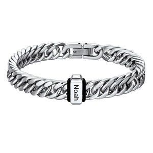 Chain bracelet with a 1 name Bead 8mm