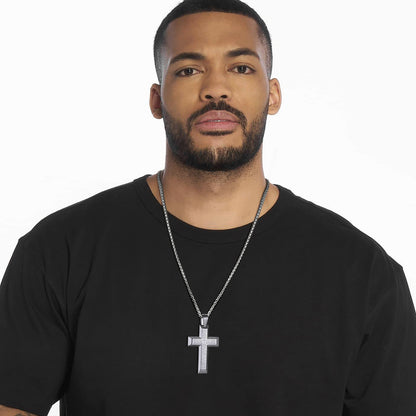 Christian Lord's Prayer Cross Necklace for Men