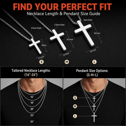 Christian Plain Cross Necklace Minimalist Religious Pendant for Men Women