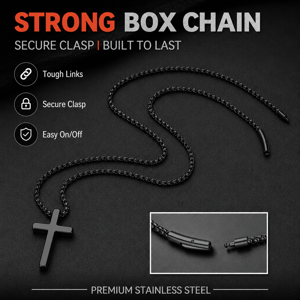 Christian Plain Cross Necklace Minimalist Religious Pendant for Men Women